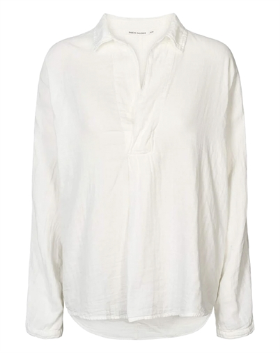 Rabens Saloner - Jojo Cotton Double Elbow Patch Skjorte - White